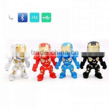 Portable Mini Speaker C-89 Iron Man Bluetooth Wireless Speaker with LED Flashing Light Stereo Sound Box TF USB MPS Smart Phone