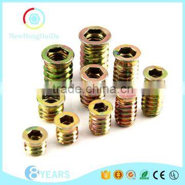 Odm Good Quality Zinc Alloy Colorful Furniture Wood Insert Nut photo-5