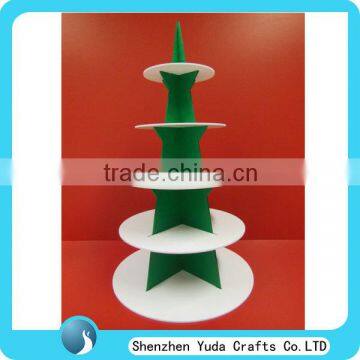 White and green acrylic cake tower stand for Christmas, acrylic display cup cake stand