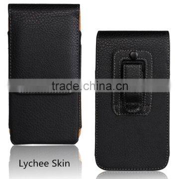 Black Vertical Leather Holster Pouch for Sony Xperia Z4 With Belt Clip--Glossy Skin or Lychee Skin photo-2