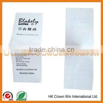 custom polyester printed wash label,garment wash care label,washing instructions label