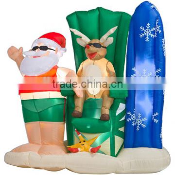 New Santa And Reindeer Lifeguard Watch Christmas Inflatable