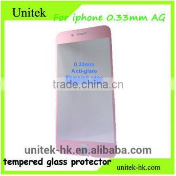 2.5D 9H Anti-glare Factory Support Directly Tempered Glass Film Screen Protector For Iphone 6/6Plus Rose Gold With Shinning Edge