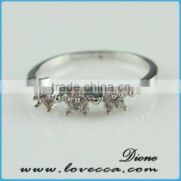 2015 fashion zircon crystal ring in moon and star shape decoration