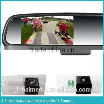 Auto-dimming rear view mirror monitor with compass and temperature