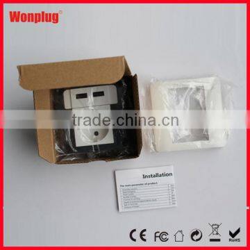 2100mAh Home Wall Charger Socket Plate Connector EU Plug Dual USB Ports Power Outlet Adapter Panel photo-6