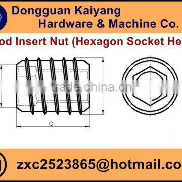 Insert Nut/ Wood Insert Nut / Hex Socket (Furniture Fastener); Bright(White)/Blue/Yellow Zinc Plated; M6, M8, M10 photo-4