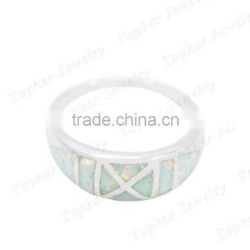 Wholesale Synthetic Opal Rings Unisex Wirte Opal Ring photo-3
