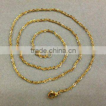 24k gold plated stainless steel 2x450mm fashion necklace chain