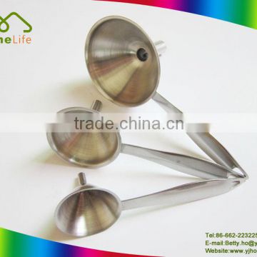 Latest popular high quality small stainless steel funnel set