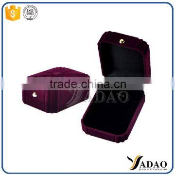 Customized with botton flocking velvet cover ring packaging box