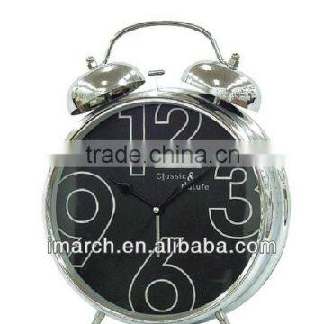 silvery-3 bell clock,table clock