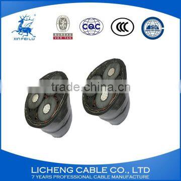 3*6mm2- stranded Aluminum conductore 3 Core XLPE Insulated PVC Sheathed steel-tape armoured underground Power Cable-YJLV22