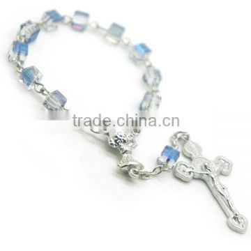 Crystal square beads rosary,religious decade rosary ,Catholic rosary necklace