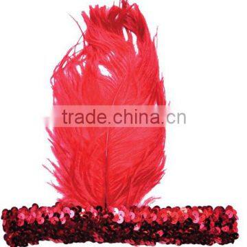 Feather Flapper Headband -red color