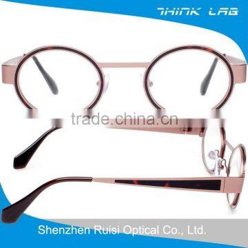 Fashion speticals optical frame reading glasses metal and plastic combination