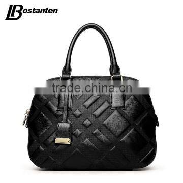 fashion trendy cowhide leather shoulder bags women tote hand bags casual