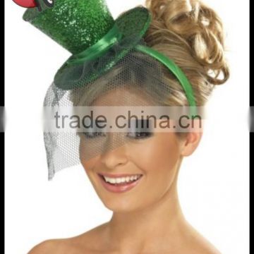 mini glitter green red top hat for ladies party Masquerade performances hat