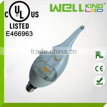 200-400lm COB 3W 5W E12 E14 CE RoHS UL listed Flame Tip Chandelier Bulb