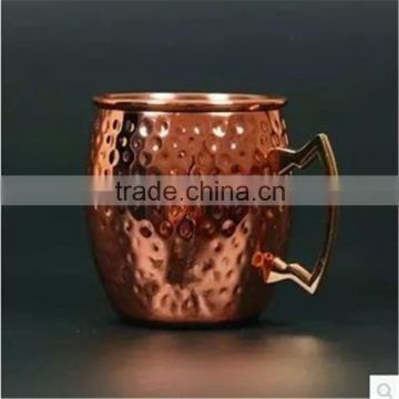 2016 hot mould Hammered Moscow Mule 100 % 18oz Solid Pure Copper Unlined Mug Cup