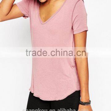 Girls New Fashion Design t Shirt Top Fashion Plain t Shirt photo-3
