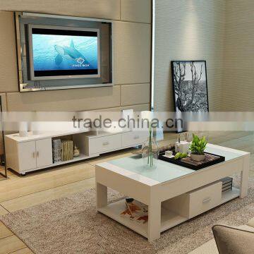 modern design coffee table living room furniture with drawers shelf combined cabinet
