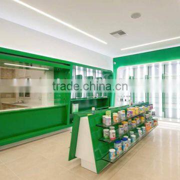 A unique perfect set high-end display racks for pharmacy