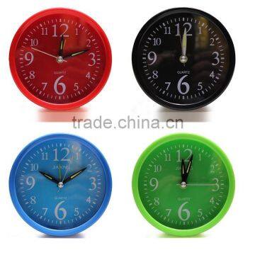 2016 hot selling 9.5*9.5cm round pure color alarm clock $1.0