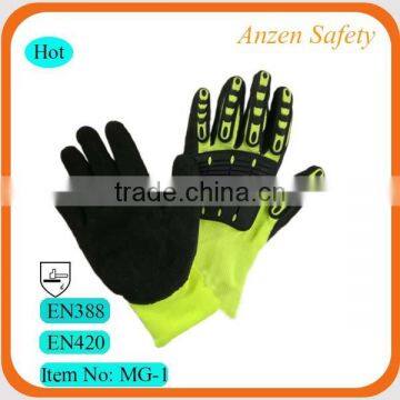 HPPE interlock impact resistant mechanical work glove