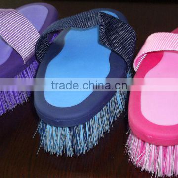 grooming tool plastic back horse dandy brush