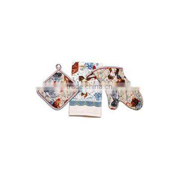 Wholesale Oven Glove Kitchen Towel and Potholder 3pcs Printing Kitchen Set photo-2