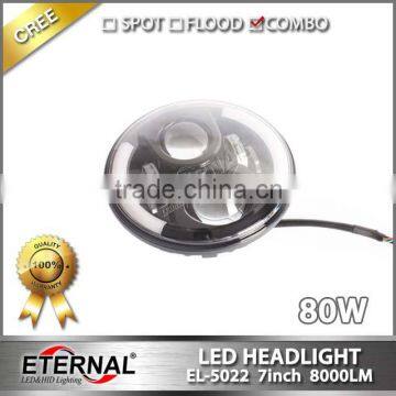 7in round off-road truck SUV cars 4x4 vehicles high power 160W dual sealed beam halo ring driving lamp