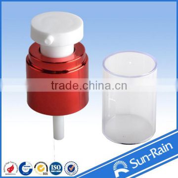 Cosmetic pump red color Aluminum cream treatment pump for cosmetic bottle