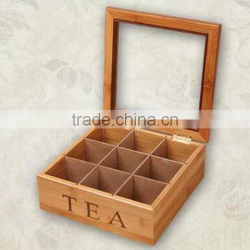 China Factory Custom Storage Bamboo Wooden Tea Box photo-3