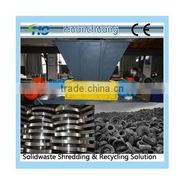 Waste tire shredder recycling line