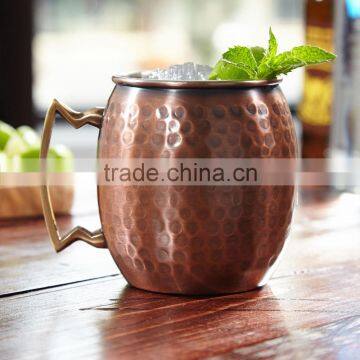 Antique Hammered Copper Moscow mule muge / SOLID COPPER MUGS MANUFACTURER INDIA