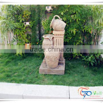 Three Urn Jar Water Feature Led Light Fountain photo-4