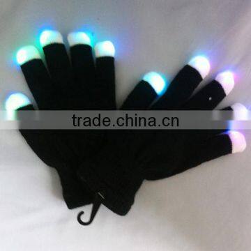 Wholesale LED Light Gloves, Black Acrylic Touch Screen Gloves, Custom Fashion Black Gloves photo-3