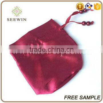 Drawstring Logo Printed Satin Favor Bags photo-5
