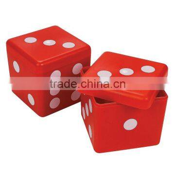 custom make PLASTIC RED DICE CONTAINER NOVELTY STORAGE BOX