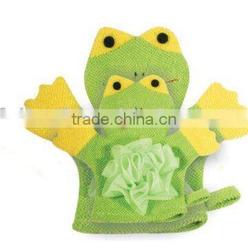 cute animal bath glove with bath ball