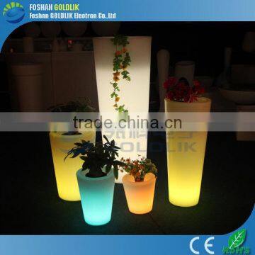 Coffee Shop Decorative RGB Glowing Light up Plastic Flower Pot