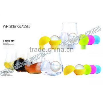 Heavy Square Base Whiskey Glass With Whiskey Stone photo-3