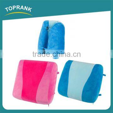 New design portable colour stitching back support cushion pillow, soft foldable memory foam back pillow