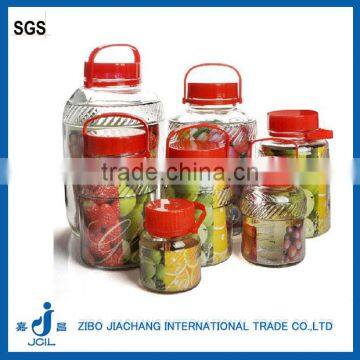 large wholesale clear glass wine dispenser with handle PJ26