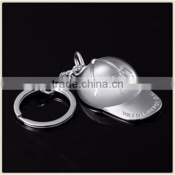 Custom factory price promotional gifts cap shape metal keychain zinc alloy hat keyring wholesale