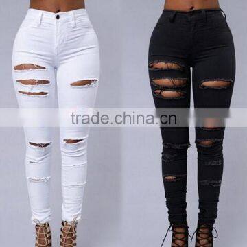 2017 New High Waist Street Distressing Denim Jeans Stretch Fit Brand Pants for Feminina photo-4