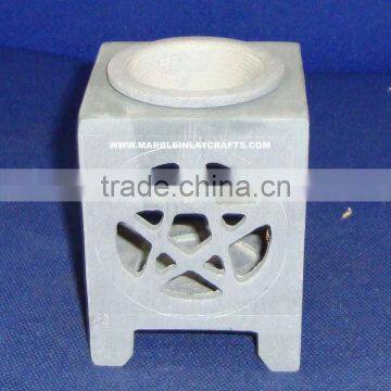 Grey Soapstone Aroma Oil Burners , Aroma Fragrance Oil Diffusers