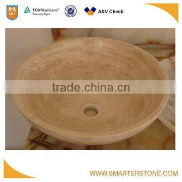 Factory direct yellow travertine basin for washing hand