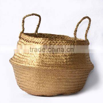 Gold and Silver Seagrass Storage Baskets, Belly Seagrass Baskets photo-2